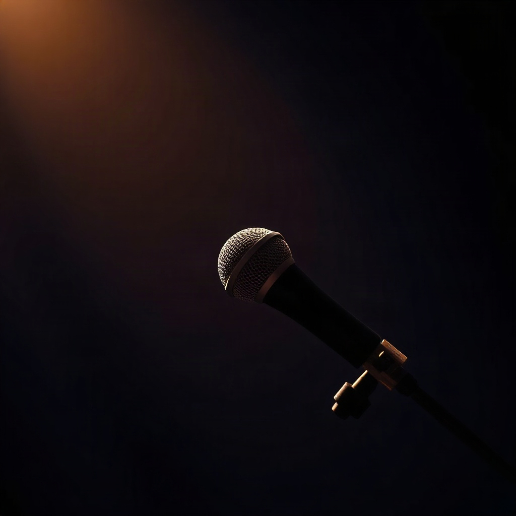 Microphone under spotlight