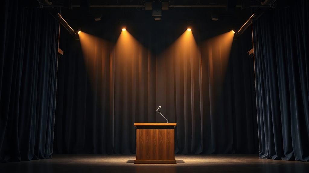 Warm spotlight on a practice stage